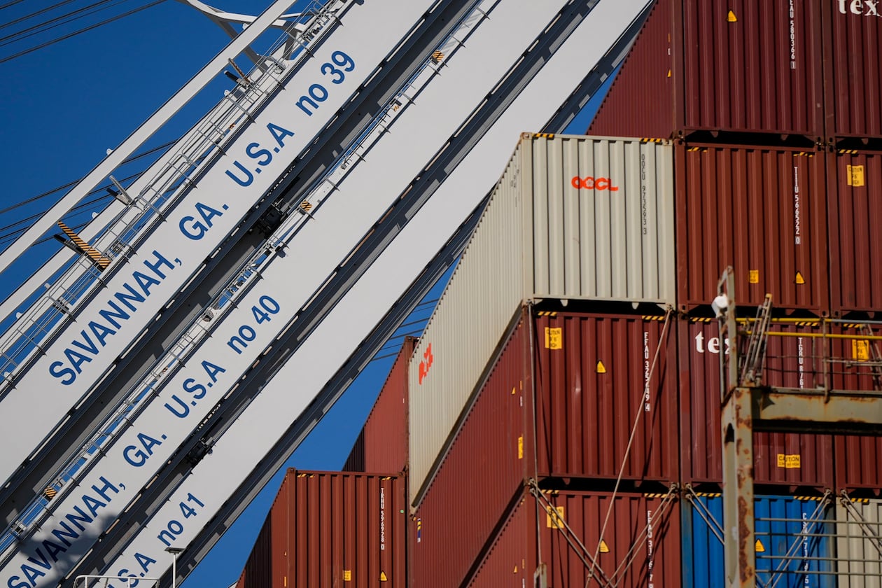 The Cosco Pride is unloaded at the Port of Savannah, Thursday, Nov. 13, 2025, in Garden City, near Savannah, Ga. (Mike Stewart/AP)
