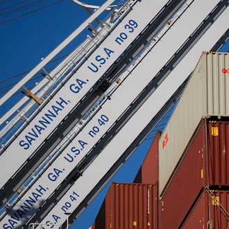 The Cosco Pride is unloaded at the Port of Savannah, Thursday, Nov. 13, 2025, in Garden City, near Savannah, Ga. (Mike Stewart/AP)