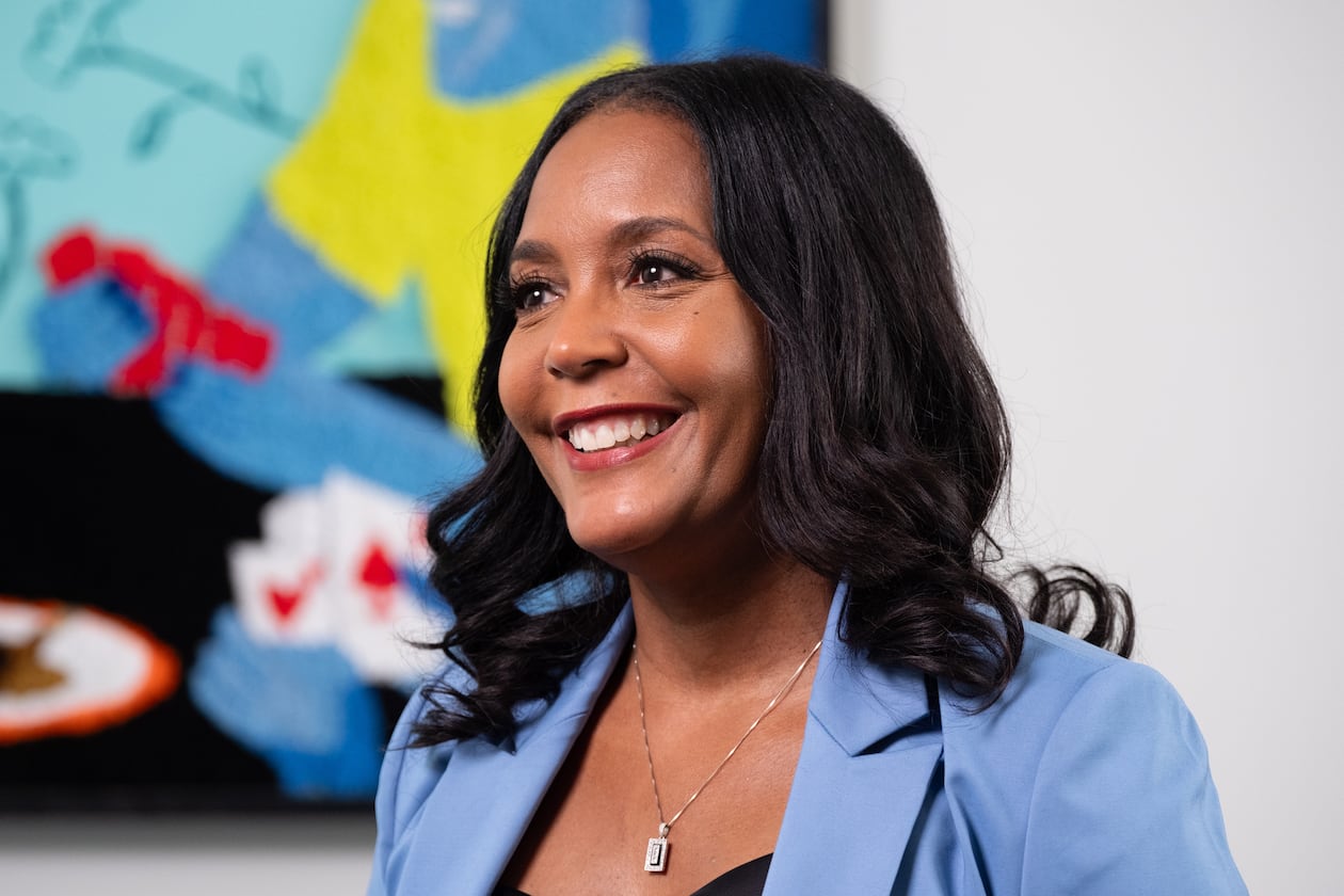 Former Atlanta Mayor Keisha Lance Bottoms announces her bid for governor while meeting with journalists in Atlanta on Monday, May 19, 2025. (Ben Gray for the AJC)