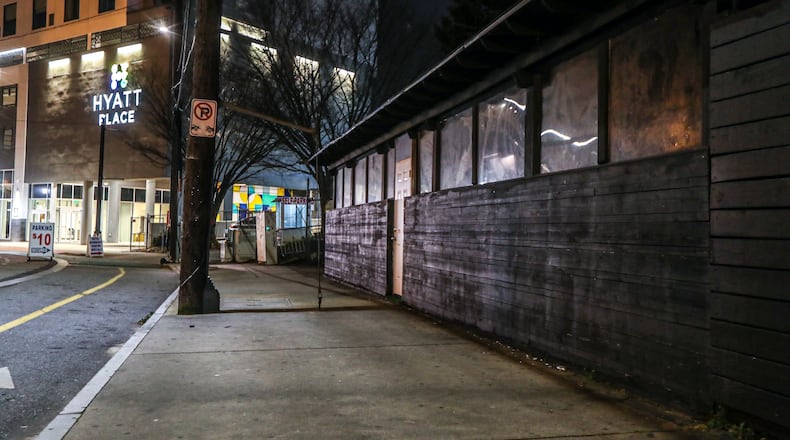 February 2, 2022 Atlanta: A security guard was shot and killed Wednesday morning, Feb. 2,2022 when he was asked to escort a man from a downtown Atlanta bar, police said. The 28-year-old guard was found with at least one gunshot wound when Atlanta police were called to the Encore Hookah Bar on Luckie Street shortly after midnight, according to the police department. He later died at Grady Memorial Hospital. Homicide unit commander Lt. Ralph Woolfolk said the guard was asked to remove the shooter from the bar, and the two got into a fight outside. Investigators don’t know why the man was booted from the bar, Woolfolk told Channel 2 Action News from the scene. The guard’s name was not released. The deadly shooting comes after a violent week in Atlanta that took police to six other bars or nightclubs to investigate gunfire. Two people were killed and eight were injured in the six shootings between Jan. 22 and Jan. 29. The shooter in Wednesday’s incident was gone by the time police arrived, and he has not been identified. Police released photos of a suspect and are asking for the public’s help to identify him. The photos appear to be stills from surveillance footage. Anyone with information about his identity is asked to contact police. Tipsters can remain anonymous, and be eligible for rewards of up to $2,000, by contacting Crime Stoppers Atlanta at 404-577-8477, texting information to 274637 or visiting the Crime Stoppers website. (John Spink / John.Spink@ajc.com)