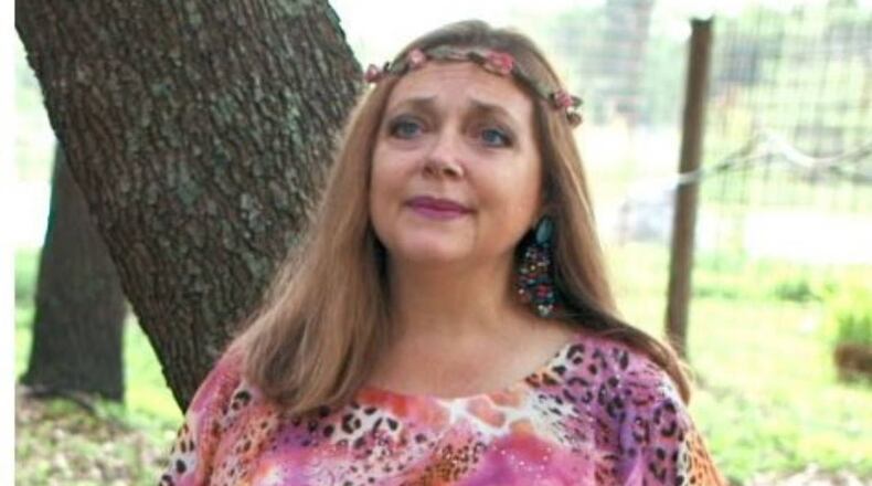 Carole Baskin, featured on the "Tiger King" series on Netflix, is selling face coverings featuring big cats for $11 apiece