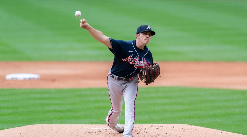 Allan Winans got the start for the Braves in Game 1 of Sunday's doubleheader against the Nationals in Washington. (AP Photo/Stephanie Scarbrough)