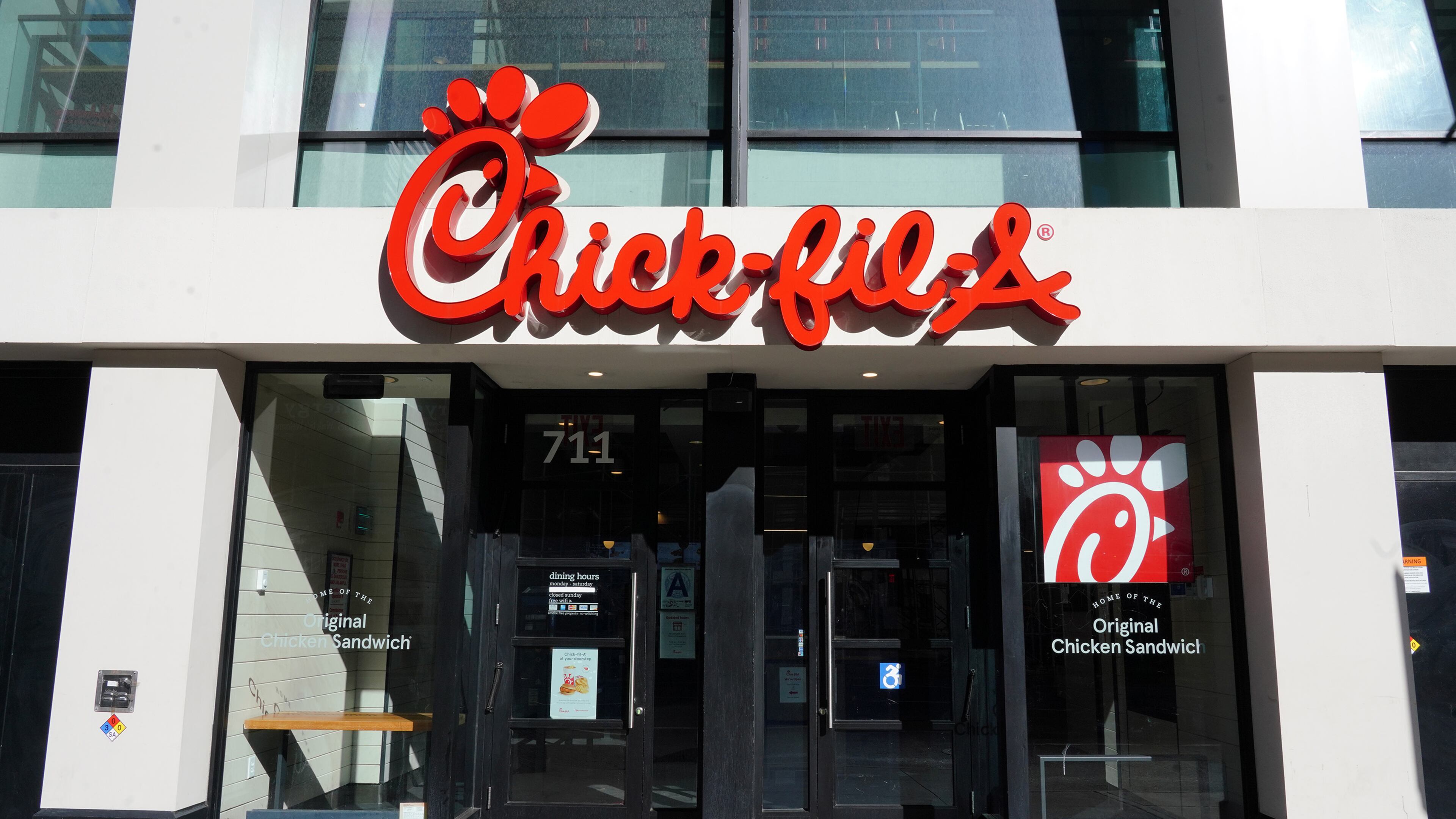 An exterior view of Chick-fil-A on May 12, 2020, in New York City. (Cindy Ord/Getty Images/TNS)