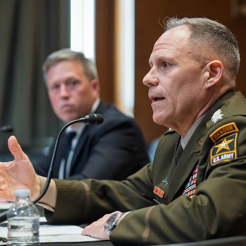 FILE - Gen. Christopher LaNeve, vice chief of staff of the Army, testifies at the Capitol in Washington, May 19, 2026. (AP Photo/J. Scott Applewhite, File)