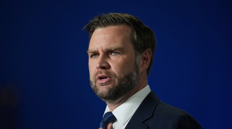 Vice President JD Vance speaks in Bethpage, N.Y., Wednesday, June 17, 2026. (AP Photo/Matt Rourke)