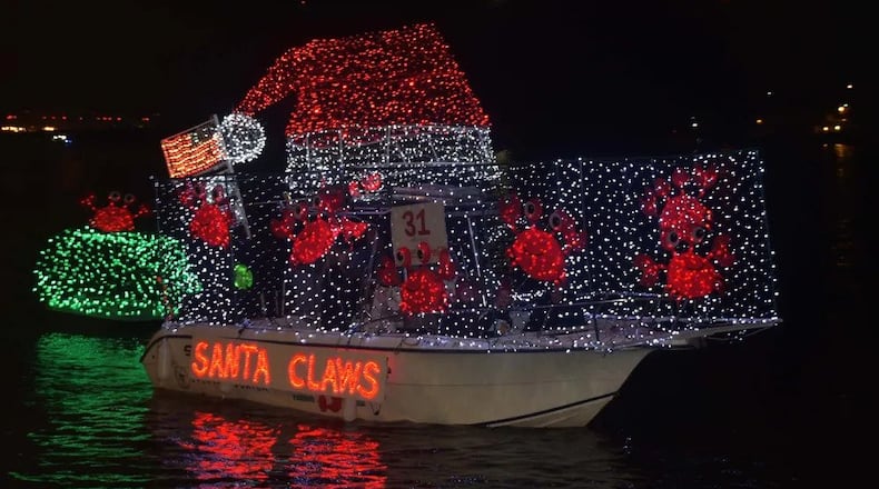 This elaborately decked "Santa Claws" towed a lobster behind it. (Photo Courtesy of Shelly Mobley/savannahnow.com)