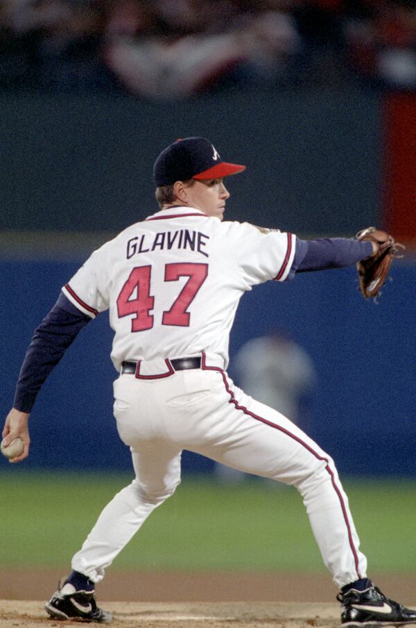 OCTOBER 28, 1995 ATLANTA Series MVP Tom Glavine throws eight shutout innings to win World Series Game Six, 1995 MARLENE KARAS/AJC STAFF