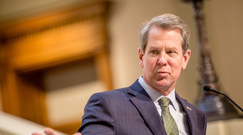 Gov. Brian Kemp says Rudy Giuliani's admitted falsehoods about the Georgia election are "very troubling." (Jenni Girtman for The Atlanta Journal-Constitution)