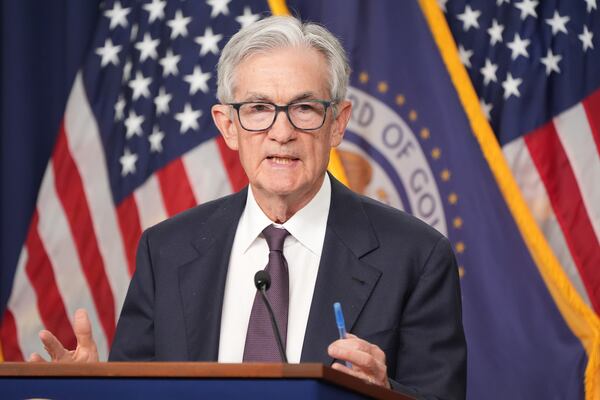 Federal Reserve Chairman Jerome Powell speaks during a news conference following the Federal Open Market Committee meeting, Wednesday, May 7, 2025, at the Federal Reserve in Washington. (AP Photo/Jacquelyn Martin)