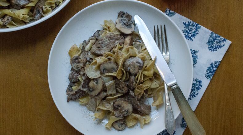 Beef Stroganoff with Mushrooms and Onions
Virginia Willis for The Atlanta Journal-Constitution