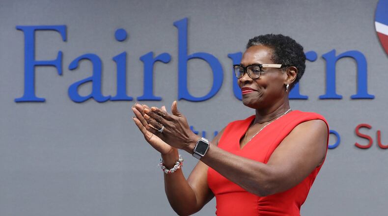 Mayor Elizabeth Carr-Hurst, seen here in August, has adopted a particularly hard line on workers coming into Fairburn CIty Hall. CURTIS COMPTON/CCOMPTON@AJC.COM