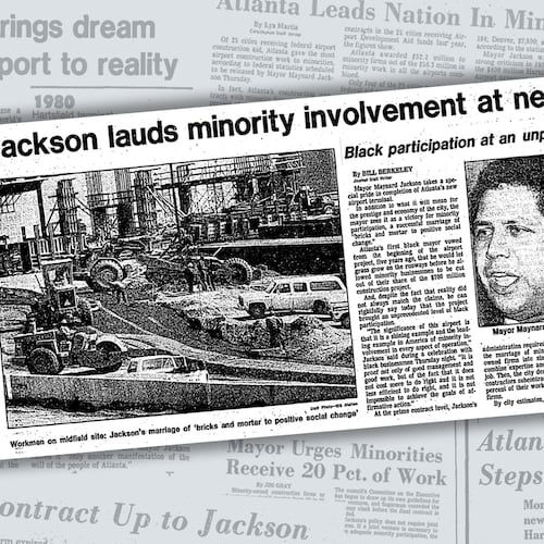 Mayor Maynard Jackson was committed to increasing Black wealth through bolstering minority contracts during the construction of a new terminal at Hartsfield Atlanta International Airport, as it was then known. Jackson's last name was added to the airport's name after his death in 2003. (AJC archive)