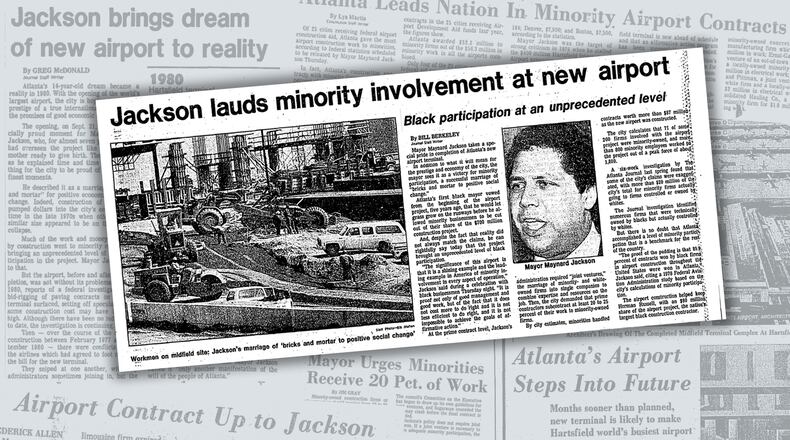 Mayor Maynard Jackson was committed to increasing Black wealth through bolstering minority contracts during the construction of a new terminal at Hartsfield Atlanta International Airport, as it was then known. Jackson's last name was added to the airport's name after his death in 2003. (AJC archive)