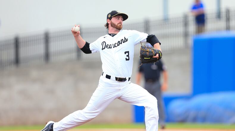 Connor Johnstone, pitching here for Wake Forest on June 11, was one of four North Fulton natives taken in the 2017 MLB draft.