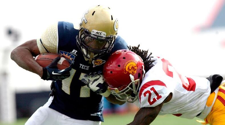 Georgia Tech last wore a non-white jersey in the 2012 Sun Bowl, a 21-7 win over USC. A-back Orwin Smith scored a critical touchdown for the Yellow Jackets in his final game. (ASSOCIATED PRESS)