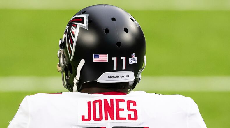 During the 2020 season Julio Jones had 51 catches for 771 yards and three touchdowns, all-near career lows. (David Berdin/AP)