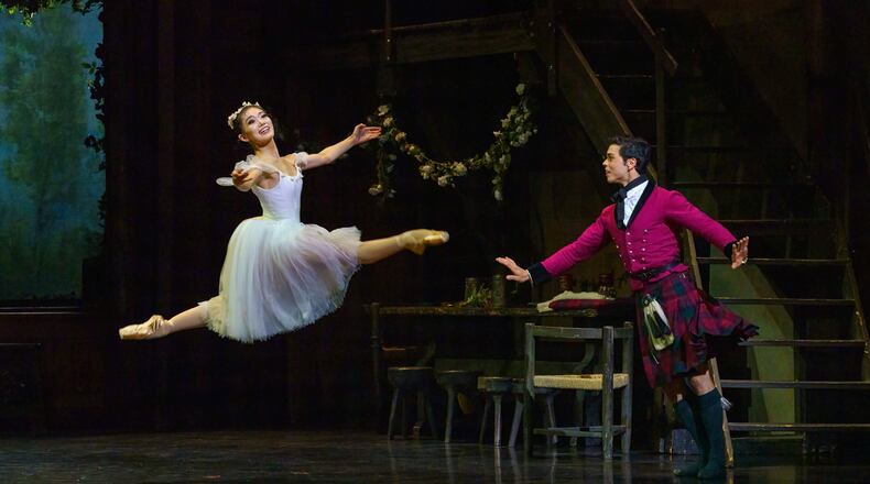 Airi Igarashi and Sergio Masero in dress rehearsal for their roles at The Sylph and James. Photo: Kim Kenney