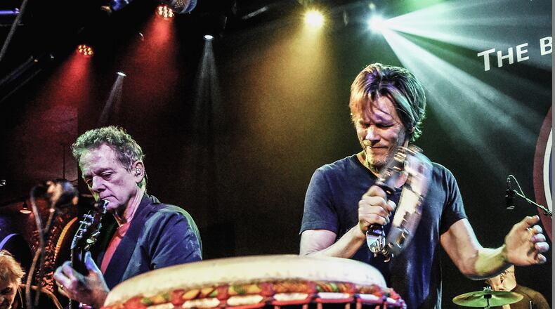 WASHINGTON, DC - APRIL 27: (Image has been manipulated with digital filters) Michael Bacon and Kevin Bacon of The Bacon Brothers band perform during Mother Nature Network's White House Correspondents' Jam IV on April 27, 2018 at The Hamilton in Washington, DC. (Photo by Rick Diamond/Getty Images for Mother Nature Network)