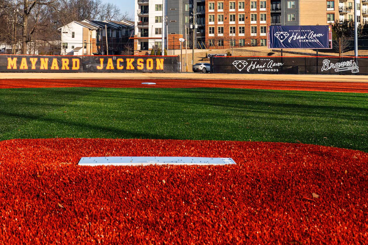 The Hank Aaron Diamonds initiative is providing turf infields and upgrades to all APS high school baseball and softball fields. (Lyndon Terrell/Atlanta Braves)