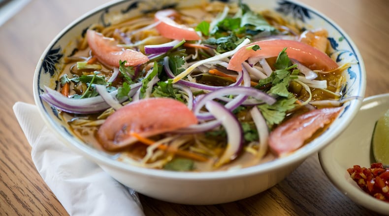 If you’re checking out Clarkston’s food offerings, one tasty option is Kathmandu Kitchen & Grill’s veggie thukpa soup. CONTRIBUTED BY MIA YAKEL