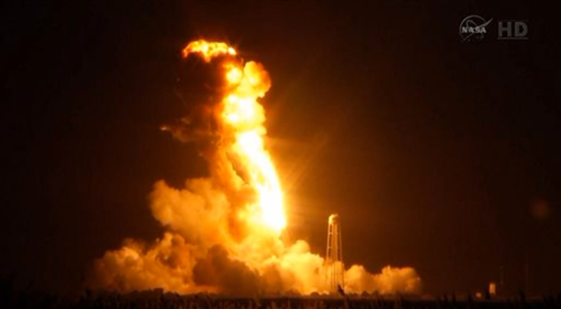 NASA Antares rocket explodes on launch