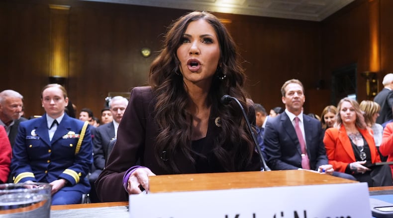 FILE - Homeland Security Secretary Kristi Noem appears for an oversight hearing before the Senate Judiciary Committee, at the Capitol in Washington, March 3, 2026. (AP Photo/J. Scott Applewhite, File)
