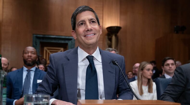 Kevin Warsh testifies during his nomination hearing to be a member and chairman of the Federal Reserve Board of Governors before the Senate Banking, Housing and Urban Affairs Committee on Capitol Hill, in Washington Tuesday, April 21, 2026. (AP Photo/Jose Luis Magana)