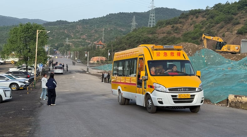 This photo released by Xinhua News Agency, shows a scene at the rescue site of the Liushenyu coal mine in Changzhi city, China's Shanxi Province, Saturday, May 23, 2026. (Cao Yang/Xinhua via AP)