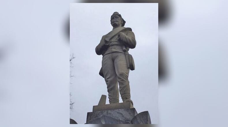 A Confederate memorial statue in Rome was damaged.
