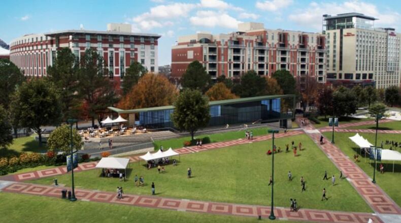A new building offering flexible space is part of the plan to update Centennial Olympic Park.