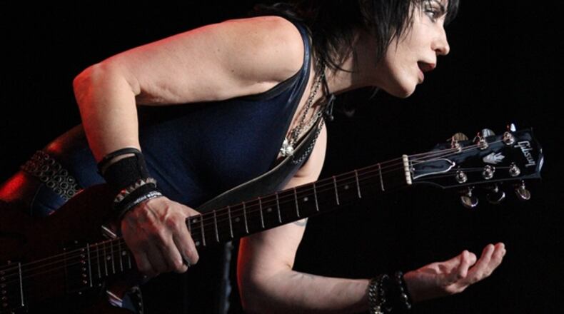 Joan Jett provided a feisty opening set for Boston at Verizon Amphitheatre on July 19, 2017. Photo: Melissa Ruggieri/AJC