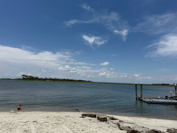 Rescuers staged at the Alley 3 beach on Tybee Island to search for Walker, a 2-year-old hound that fled a house fire on June 7. He swam across Tybee Creek to Little Tybee Island on the other side. (Photo courtesy of Jenny Rutherford)