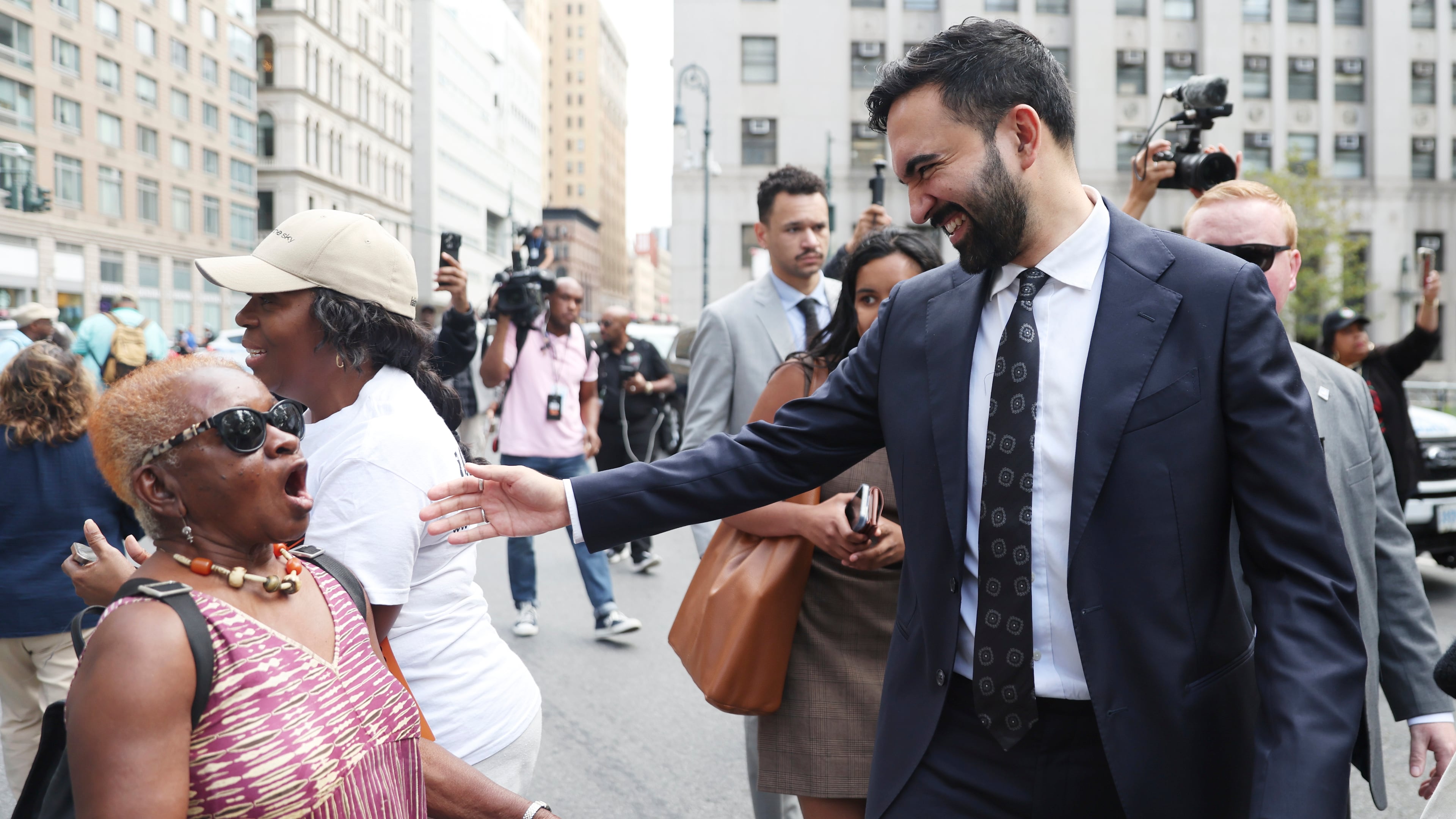 New York City Democratic mayoral candidate Zohran Mamdani arrives for the March on Wall Street, Thursday, Aug. 28, 2025, in New York. (Heather Khalifa/AP)