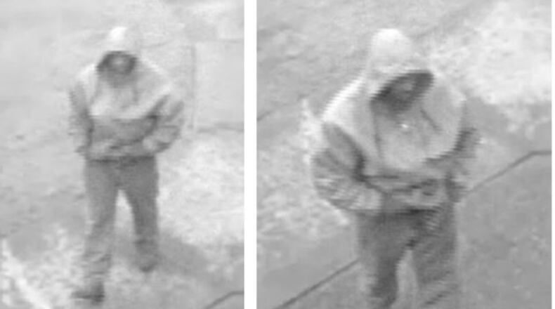 Surveillance photos show the man who authorities are seeking in connection with an armed robbery outside of a church. (Credit: Rockdale County Sheriff's Office)