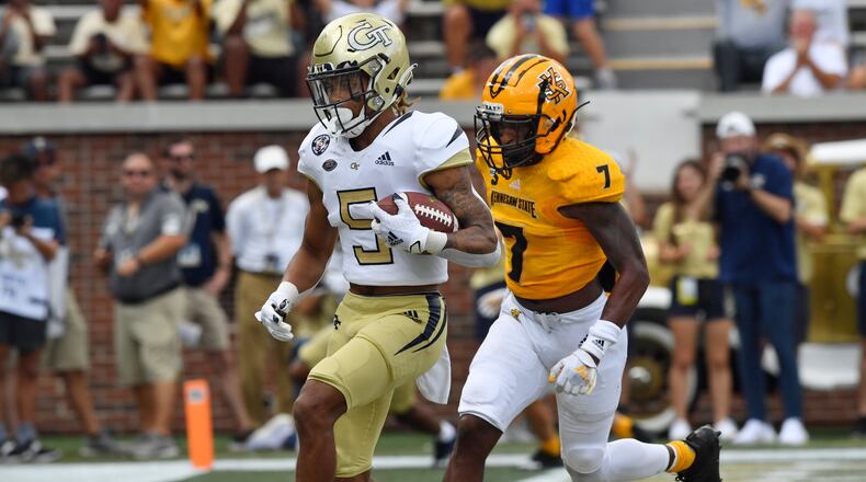 Georgia Tech wide receiver Kalani Norris no longer is on the roster, a team spokesperson confirmed Thursday. (Hyosub Shin / Hyosub.Shin@ajc.com)