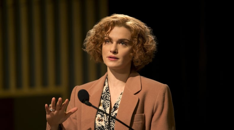 Rachel Weisz portrays writer and historian Deborah E. Lipstadt in a scene from “Denial.” (Laurie Sparham/Bleecker Street via AP)