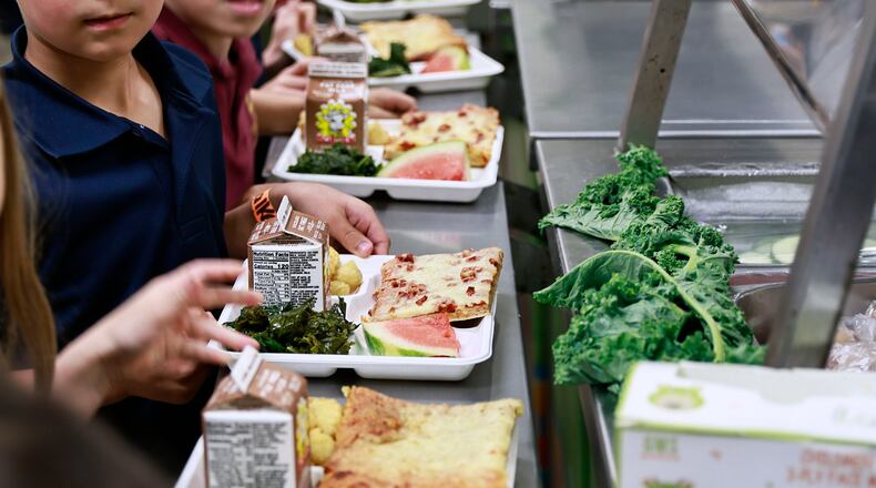 Atlanta Public Schools students at lunch. (Natrice Miller/The Atlanta Journal-Constitution)