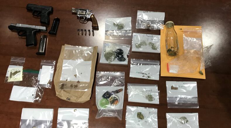 Drugs and guns confiscated at a house party on Dec. 31. Photo provided by the Bartow-Cartersville Drug Task Force