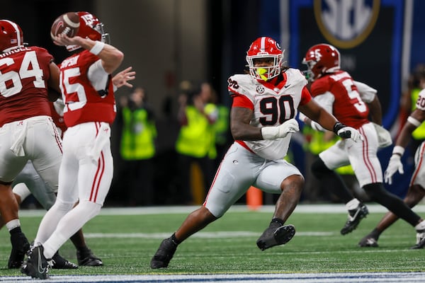 Georgia defensive lineman Elijah Griffin was the No. 1 defensive tackle prospect in the nation for his class. (Jason Getz/AJC)