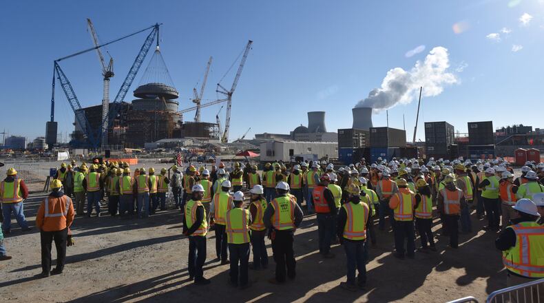 Georgia regulatory staffers have raised fresh concerns about the potential for further delays at Georgia Power’s nuclear expansion of Plant Vogtle near Augusta. Earlier this year, federal and state officials and project workers gathered at the construction site for an announcement about up to $3.7 billion in additional federal loan guarantees for the project. HYOSUB SHIN / HSHIN@AJC.COM