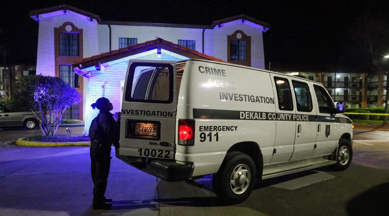 Police were investigating a shooting that critically injured a 2-year-old boy Mon., March 21, 2016. JOHN SPINK / JSPINK@AJC.COM