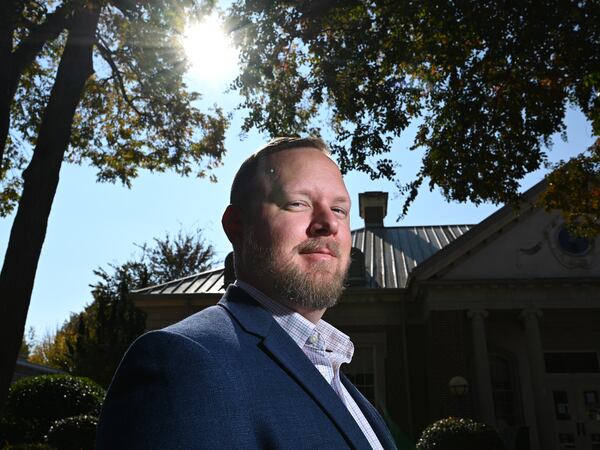  Portrait of veteran Sidney Talley, who is an Afghanistan veteran and the southeast regional director for BENS, Business Executives for National Security, on Thursday, November 3, 2022. Talley followed his father and grandfather's footsteps and joined the military. (Hyosub Shin / Hyosub.Shin@ajc.com)