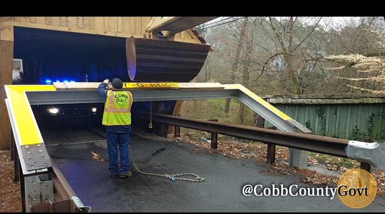 Someone ran into the metal beam protecting the Concord Road Bridge on Feb. 21. It spans Nickajack Creek and just underwent an $800,000 renovation.