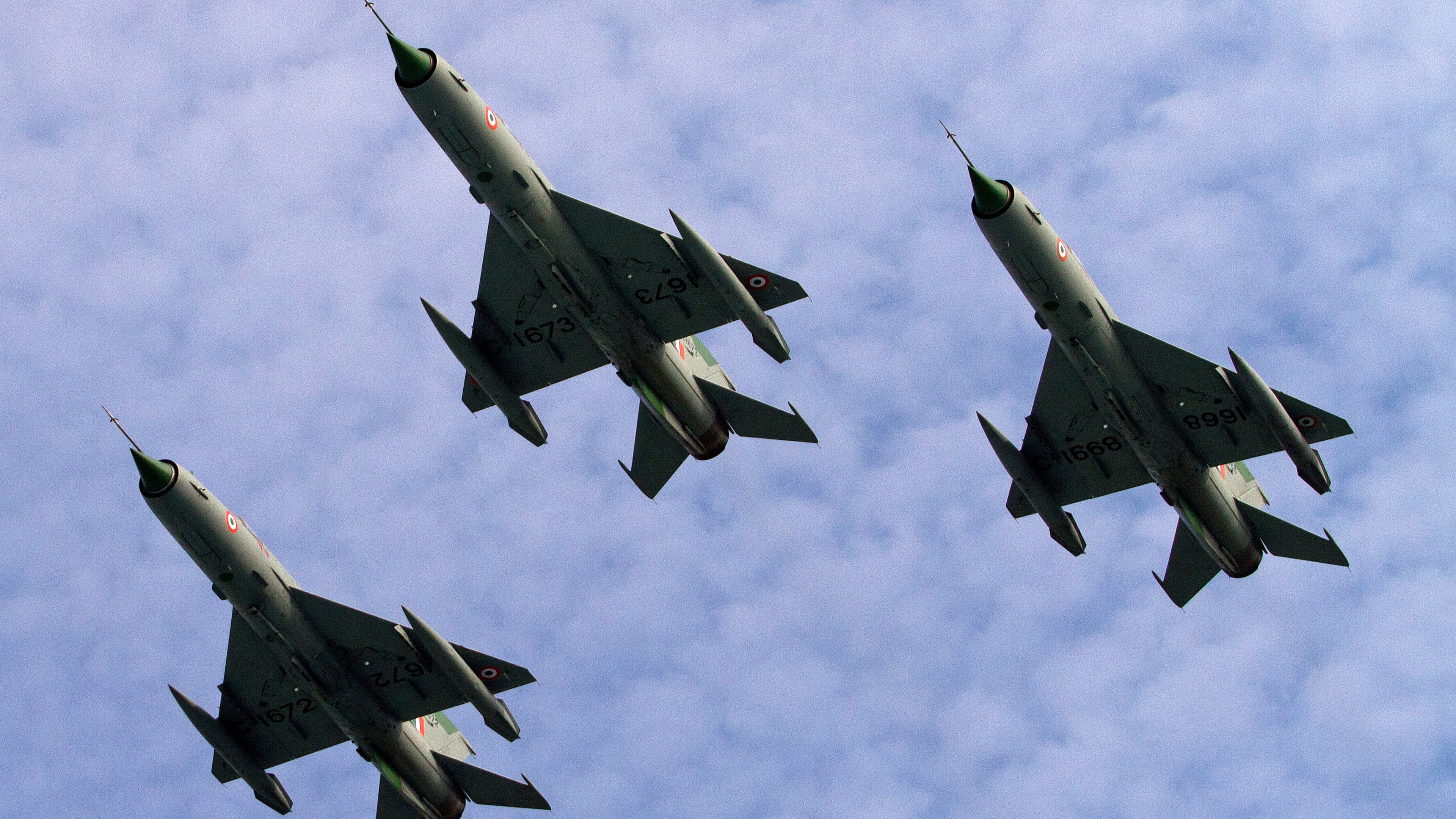 FILE -Indian Air Force (IAF) MIG 21 jet fighter aircrafts perform during a parade at an airbase in Tezpur, India, Nov. 21 2014. (AP Photo/Anupam Nath, File)