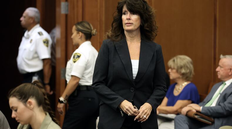Elaine Rossi, the nanny to Clancy children, enters the courtroom to be a witness during Lindsay Clancy's murder trial at Plymouth Superior Court in Plymouth, Mass., Wednesday, Aug. 5, 2026. (David L Ryan/The Boston Globe via AP, Pool)