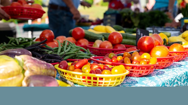 By the time summer vegetables like these tomatoes, peppers and beans are ready to be sold at the Brookhaven Farmers Market, everyone hopes operations will be back to normal. CONTRIBUTED BY PAULA BOND HELLER / PB PHOTOGRAPHY