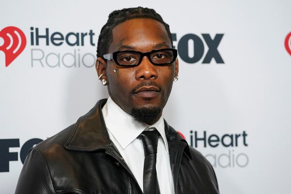 Offset arrives at the iHeartRadio Music Awards on March 17, 2025. He grew up in Gwinnett County and rose to fame as one-third of the group Migos. (Jordan Strauss/Invision/AP)