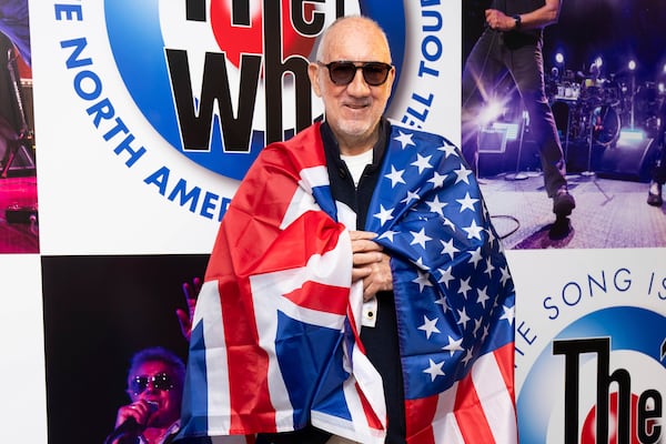 Pete Townshend poses for photographers during the announcement of ' The Who: The Song Is Over, The North American Farewell Tour' on Thursday, May 9, 2025, in London. (Photo by Scott A Garfitt/Invision/AP)