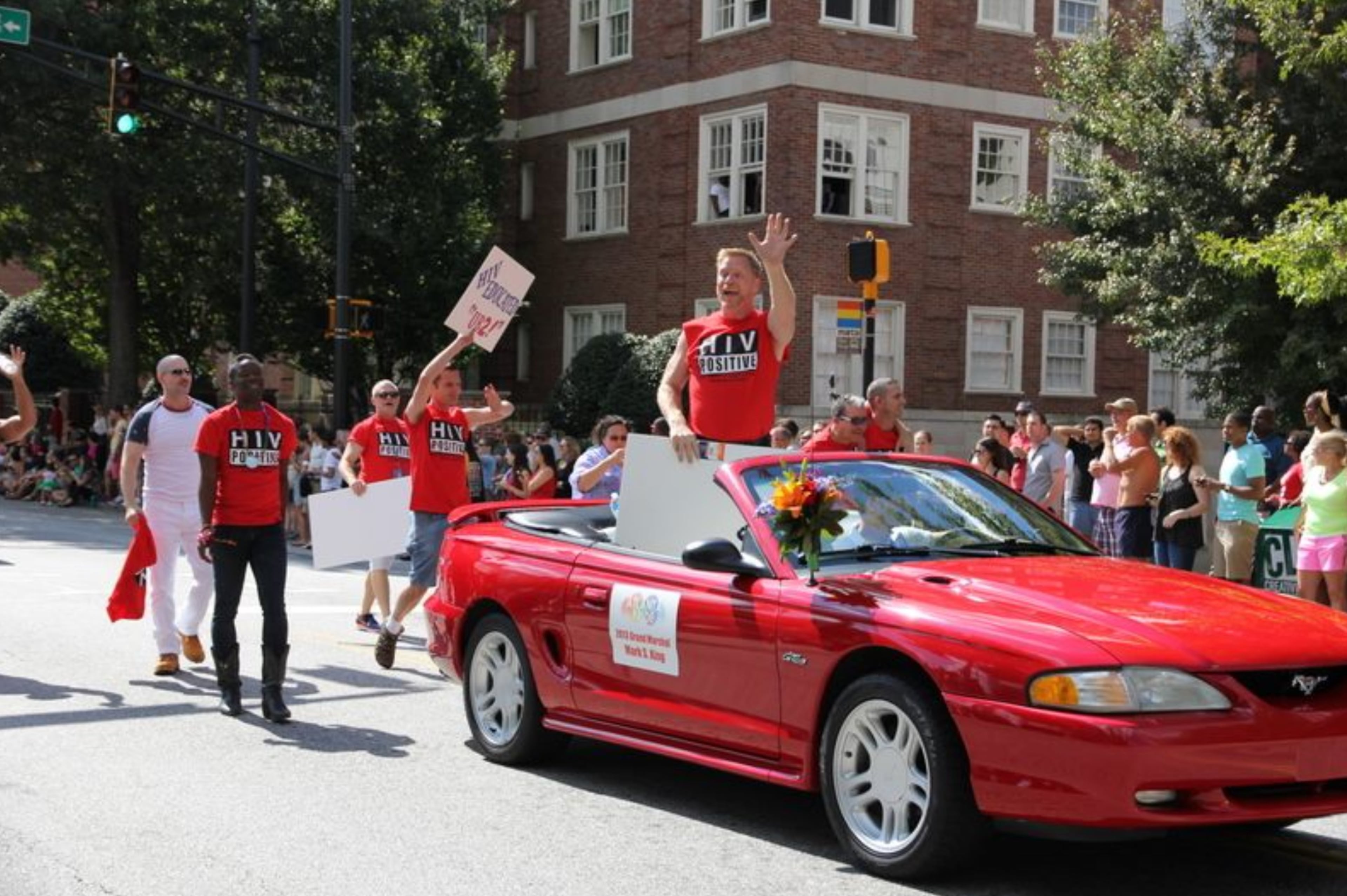 Mark S. King as grand marshal in the Atlanta Pride Parade in 2013. Photo: Courtesy of Mark S. King