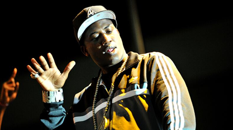 101123 Atlanta : Gucci Mane performs during the 4th Annual Thanksgiving Carnival with Atlanta music producer, Polow da Don at Greenbriar Mall in Southwest Atlanta on Tuesday, Nov. 23, 2010. Hosted by Big Boi and Ludacris, this annual community event will mark yet another free celebration for the entire family. Hyosub Shin hshin@ajc.com